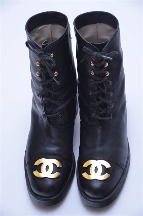 chanel cc combat boots|vintage chanel combat boots.